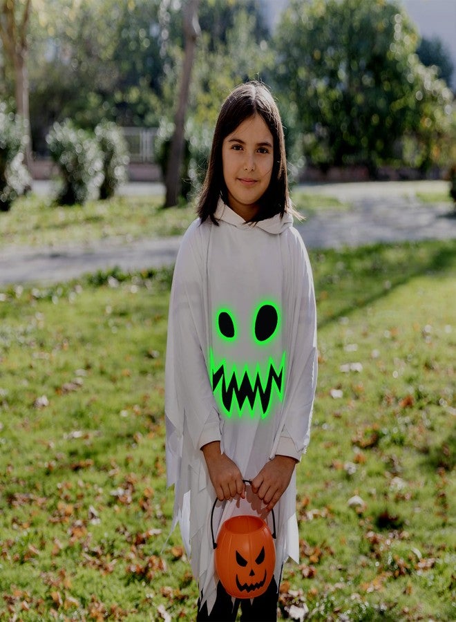 JGCWorker Kids Glow-in-the-Dark Ghost Costume - Boo Hooded Cloak with Scary Face, Halloween White Cape for Trick-or-Treating (M (Height: 3'11" - 4'3")) - Image 4